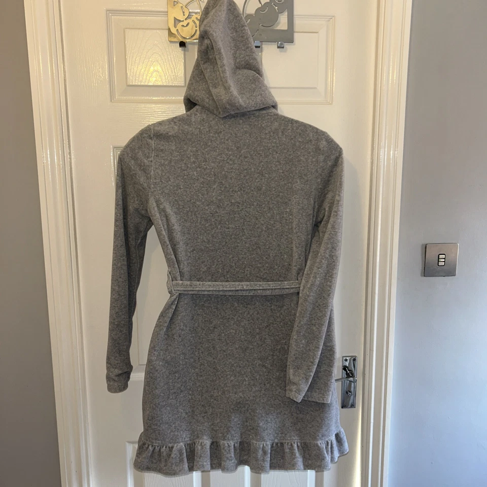 S Grey Valour Cotton Lined Hooded Short Robe By Juicy Couture - Image 3 of 4