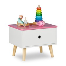 Nachttisch kinder Nachtk&auml;stchen f&uuml;r M&auml;dchen Kinderschrank klein Retro-Design