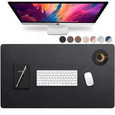 Leather Desk Mat Large 36" x 20" Desk Protector Mat PU Leather Desk Pad Large