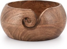 Wooden Yarn Bowl, Yarn Holder Bowls for Knitting Crocheting Handmade Yarn S...