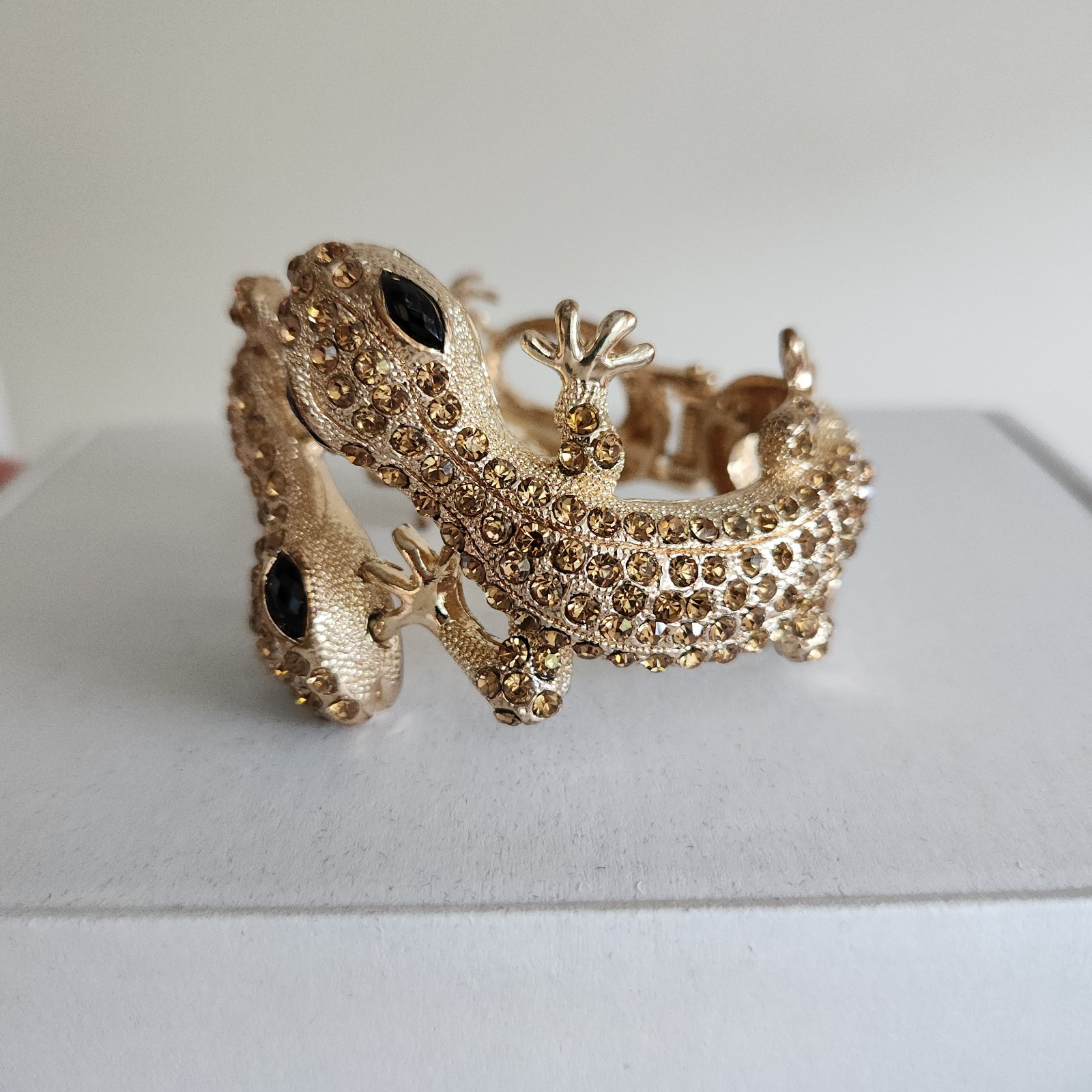 Crystal Rhinestone Double Lizard Cuff Bracelet | … - image 6