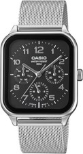 Casio Men's Analog Watch MTP-M306M-1AV, Metal Mesh Band, Black, 24-Hour Display
