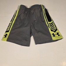 Under Armour Boys' Athletic Shorts Size 5 Gray Yellow Black Geometric Polyester
