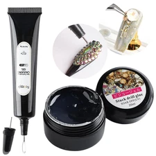 Nail Glue for Rhinestones - 2Pcs Super Strong Adhesive UV LED Gel for Gem, Cryst
