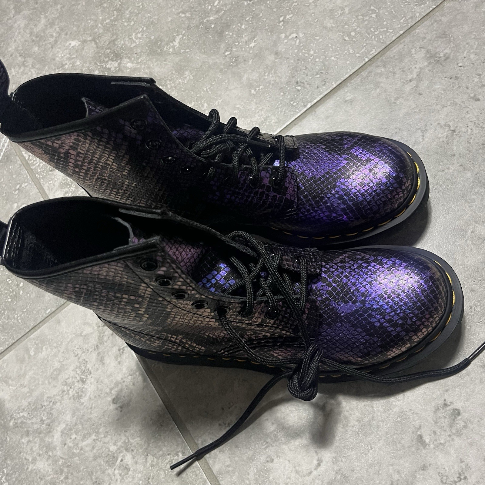 Dr Doc Martens 1460 Snake Emboss Lace Up Leather Boots Punk Goth Womens 7 thumbnail 18