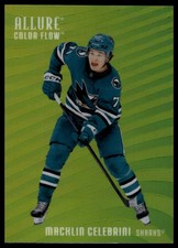 2025-26 Upper Deck Allure #CF-28 Macklin Celebrini Color Flow Yellow-Green