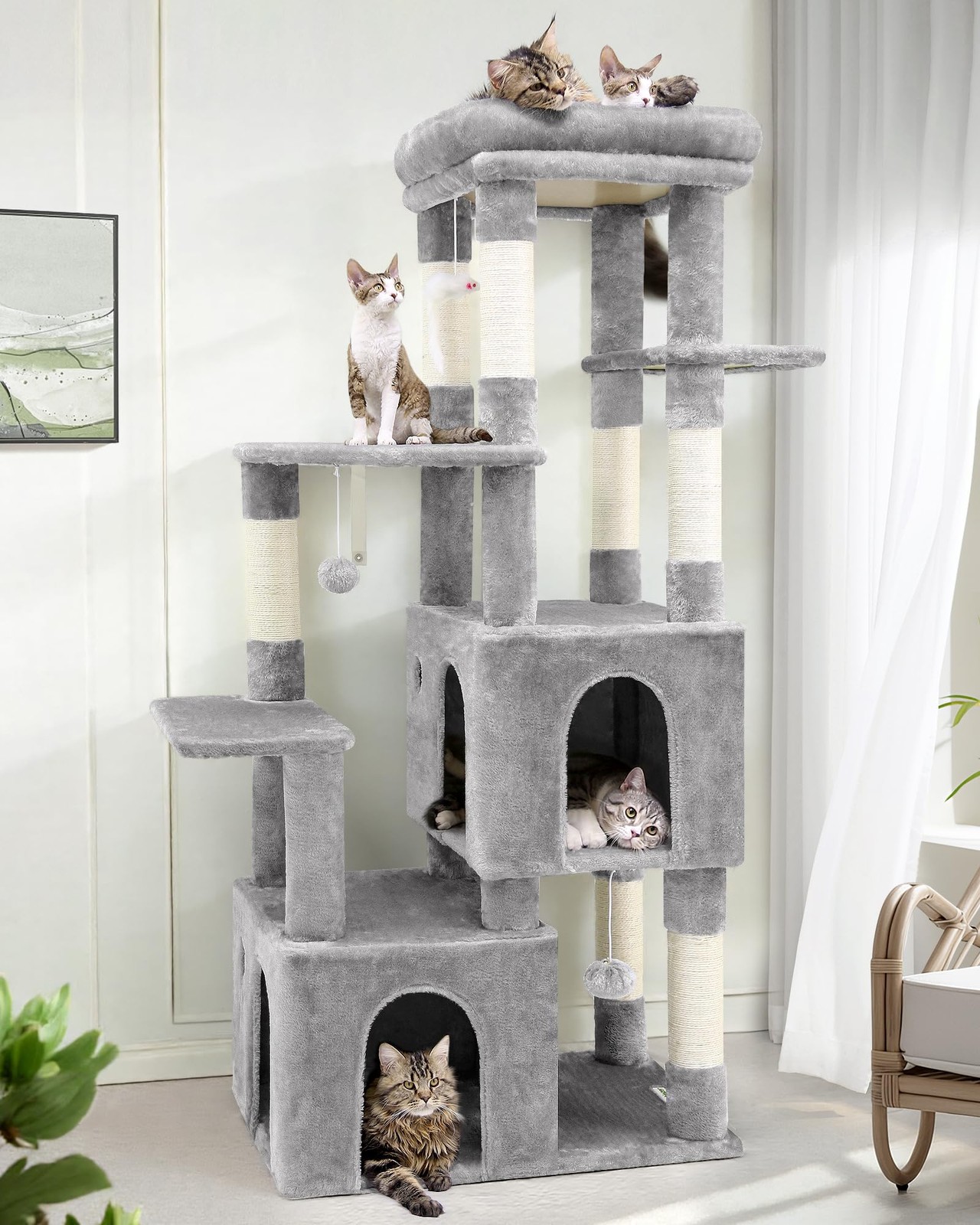 Cat Tower for Indoor Cats, Heavy Duty Cat Trees for Large Cats Adult Big Cats Ma