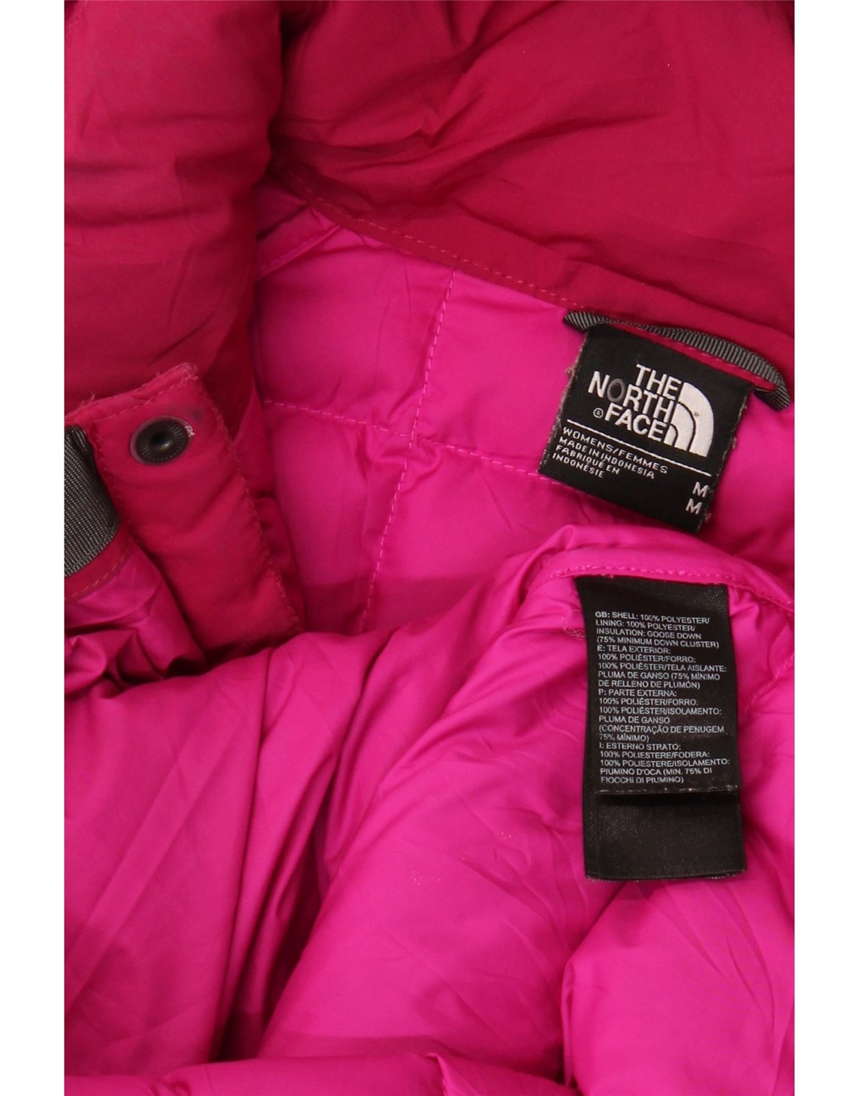 THE NORTH FACE Womens Hooded Padded Jacket UK 14 Medium Pink Polyester AK15 thumbnail 4