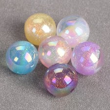 10pcs Shiny Round 16mm Glossy Acrylic Plastic Loose Beads For Jewelry Making Lot