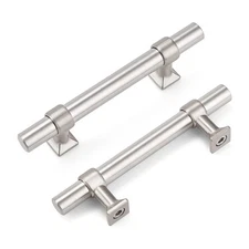 30 Pack Hole Centers 3 inch Brushed Nickel Cabinet Handles Stainless Steel Ki...