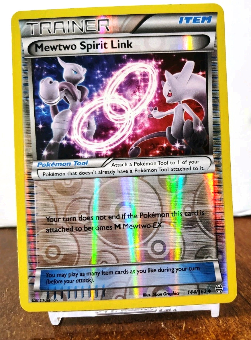 POKEMON MEWTWO SPIRIT LINK 144/162 REVERSE HOLO TRAINER BREAKTHROUGH LP