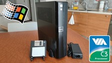 VIA EPIA-M Mini-ITX retrogaming PC Windows 98 computer 256 MB RAM 80 GB SATA HDD