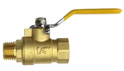 Lead-Free Forged Brass Air Compressor In-Line Ball Shut Off Valve, Quarter Tu...