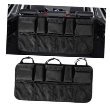 Car Trunk Organizer Storage Bag, Waterproof Backseat Hanging Organizer Black