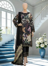 Women Black Shalwar Kameez Embroidered/Party/Casual3-Piece   Size Medium