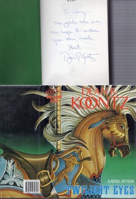 SIGNED x2 DEAN KOONTZ PHIL PARKS TWILIGHT EYES - UK TRUE 1ST 1987 w/DJ NPC nFINE
