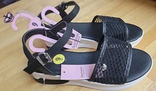 Women  s Juicy Couture Ilyza Embellished Ankle Strap Wedge Sandals - Black S 9