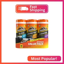 Armor All Protectant, Glass and Cleaning Wipes, Wipes for Car Interior and Car E