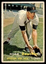 1957 Topps Norm Zauchin VG+ Boston Red Sox #372