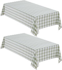 Checkered Tablecloth Rectangle 2 Pack Gingham Table Cloths Waterproof Wrinkle