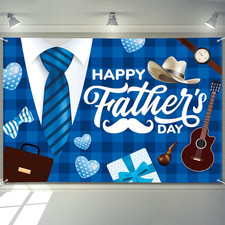 Fathers Day Banner Decorations 72" X 48" Happy Father'S Day Backdrop Buffalo Su