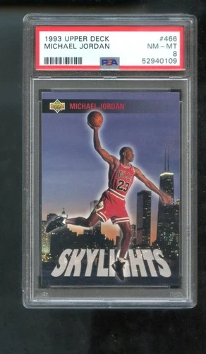 1993-94 Upper Deck 466 Michael Jordan PSA 8 Graded Basketball Card NBA Skylights
