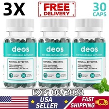 3X DEOS Internal Deodorant Supplement   DEOS Full Body Deodorizer 30 Caps/Bottle