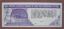 FEDEX ~ FEDERAL EXPRESS OVERNIGHT LETTER COUPON ~ 1981 LAUNCH ~ VERY RARE !