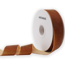Ginger Single Face Velvet Ribbon 1.5" Wide x 10 Yards a Roll for Wedding Deco...