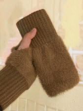 1 Pair Soft Mink Fleece Gloves Plush Knitted ...