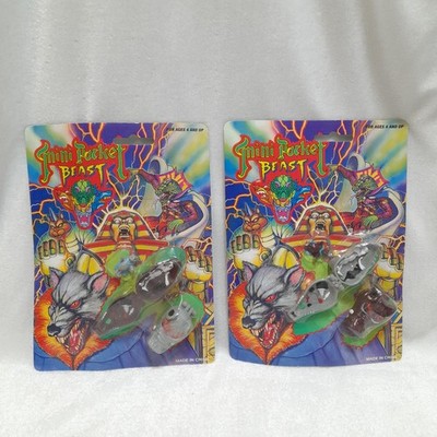 Mini Pocket Beast Heads Mighty Max Knockoff 2 Figures New in Blister Pack