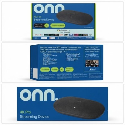 onn 4K Pro Streaming Device, Google TV with Gemini (NEW 2026 Model) - Ultra-fast