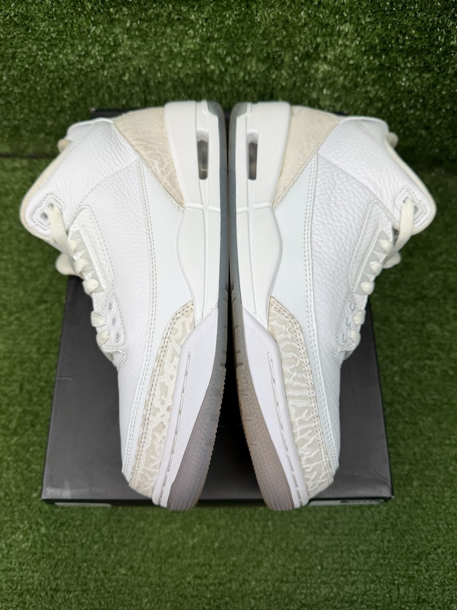 Size 8.5 - Air Jordan 3 Retro Triple White 191885403656| eBay
