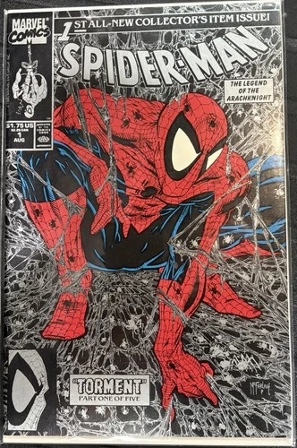 Spider-Man #1 Comic 1990 Marvel Comics Legend Arachknight Torment Part 1 Silver