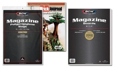 100 BCW 2-Mil Magazine Thick Poly Bags  Boards Acid Free Safe Storage