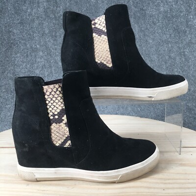 Aldo Boots Womens High Top Hidden Wedge Sneakers Black