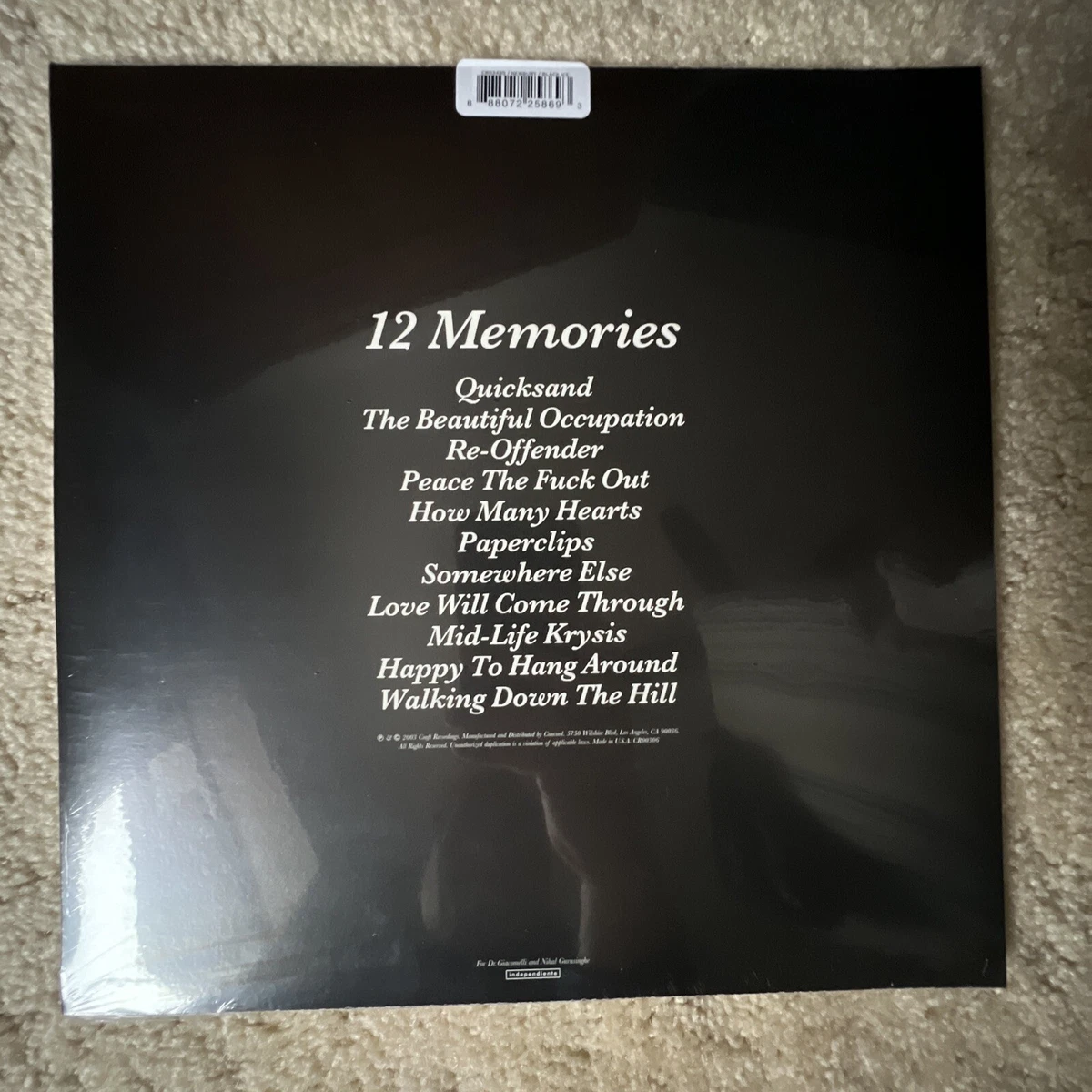 Travis - 12 Memories Vinyl LP Record Black Ice Colored Vinyl Ltd Ed 750) SEALED