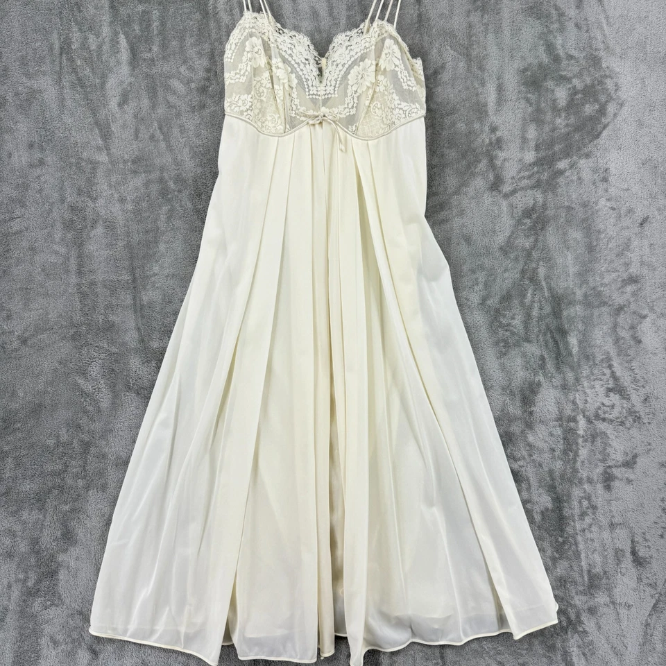 Vintage Eyeful By The Flaums Nightgown Womens Small Robe Set Lace Fairy Coquette - Image 2 of 4