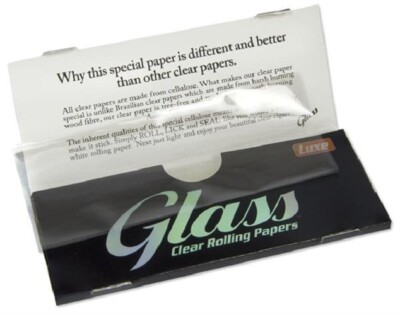 5x GLASS Clear King Size transparentes Papier baumfrei 100% Zellulose long Paper