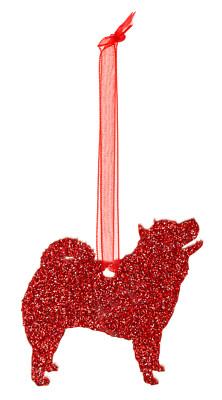 Chow Chow Dog Style A Glitzer Weihnachtsdeko - 11 Farbauswahl.