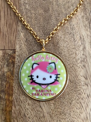 TARINA TARANTINO HELLO KITTY NECKLACE PINK HEAD CAMEO MEDALION