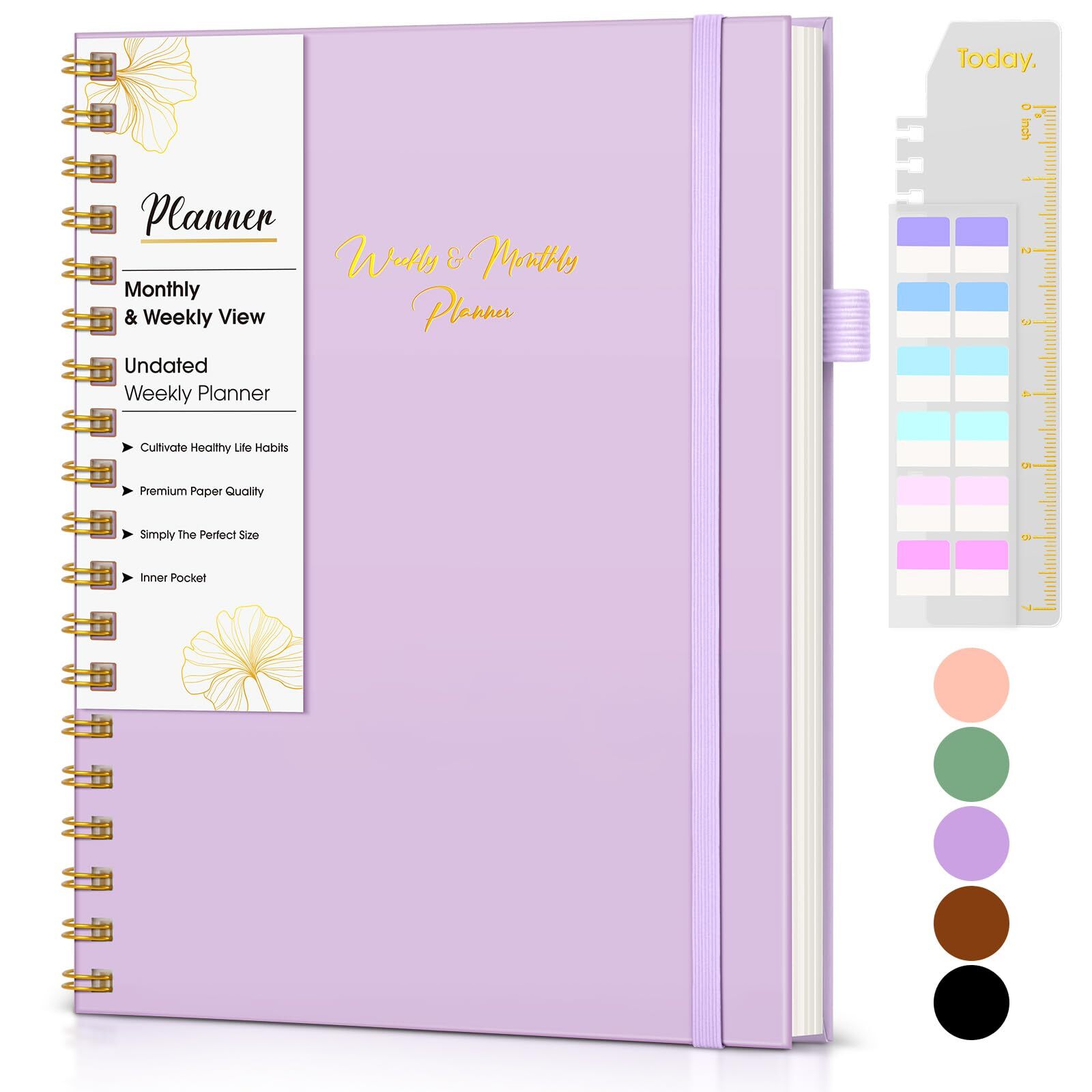 Undated Weekly and Monthly Planner B5 Large Weekly To Do List Notebook with G...