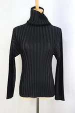 PLEATS PLEASE Black High Neck Long Sleeve Top 120 9105