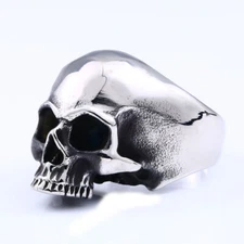 Polished Skull Gothic Skeleton Ring Stainless Steel Men's Boy's Biker Gift Ring