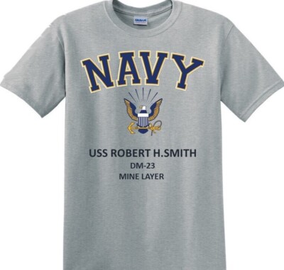 USS ROBERT H.SMITH* DM-23* MINE LAYER*NAVY EAGLE*T-SHIRT.OFFICIALLY LICENSED