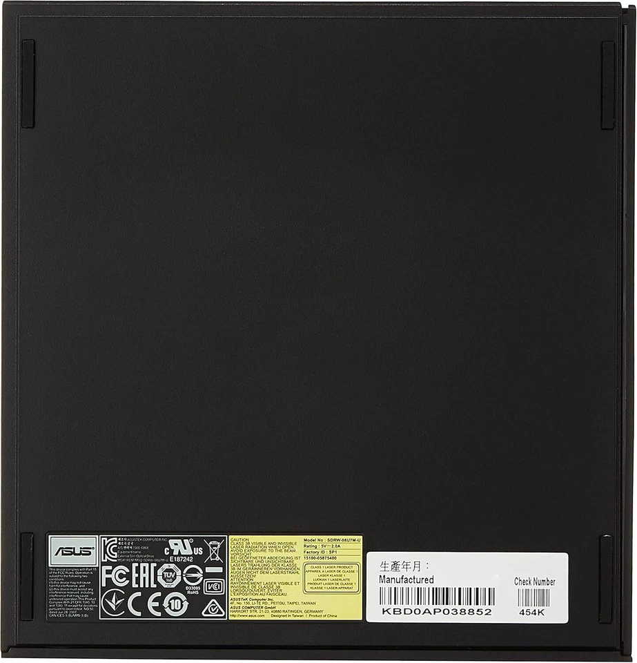 Unidad óptica de DVD externa Asus Zendrive Ultra Slim USB 2.0 8X +/-RW con personal  Foto 3 de 4