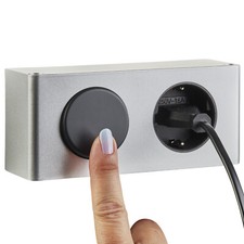 Powerbox Einbausteckdose Schuko silbergrau für 230 V/12 V LED-Beleuchtung SOTECH
