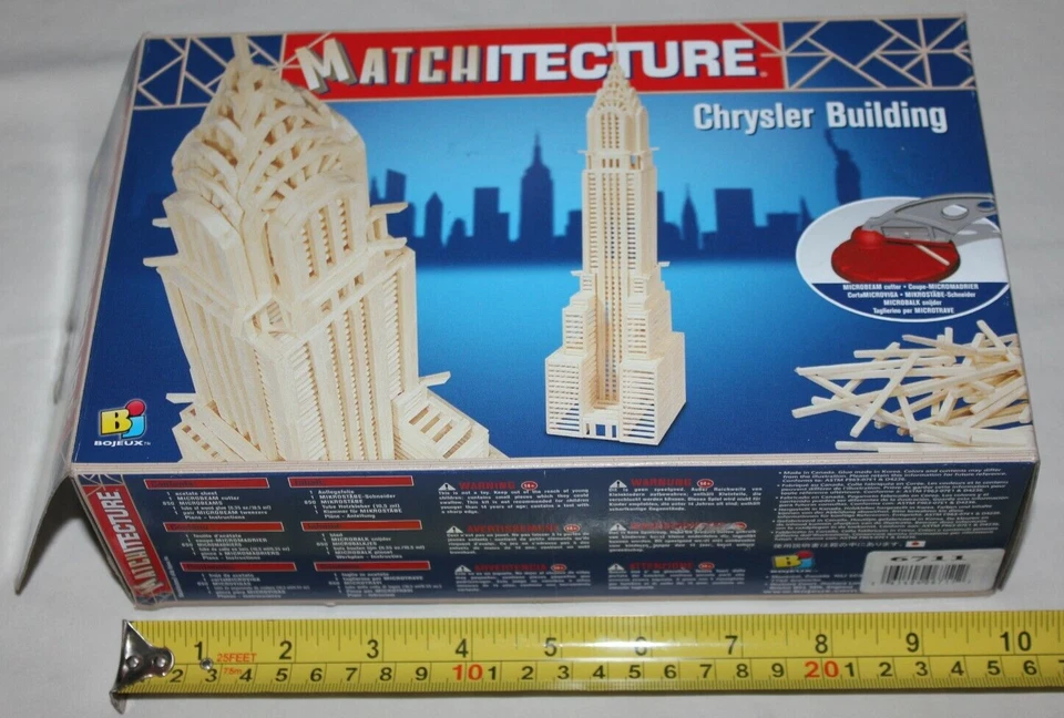 Matchitecture Model art craft Chrysler Building Kit Wood Construction matchstick - Image 2 of 4