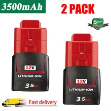 2 Pack 12V 3.5Ah for Milwaukee M-12 Lithium-ion Battery 48-11-2425 48-11-2420