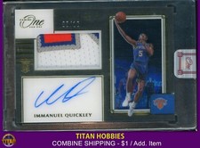 2020-21 Panini One & One ROOKIE PATCH AUTO #IQ Immanuel Quickley AUTO RC /10